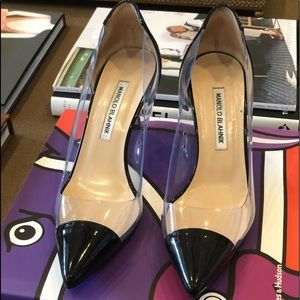 Manolo Blahnik Plexi heels 🖤 Black Patent Leather
